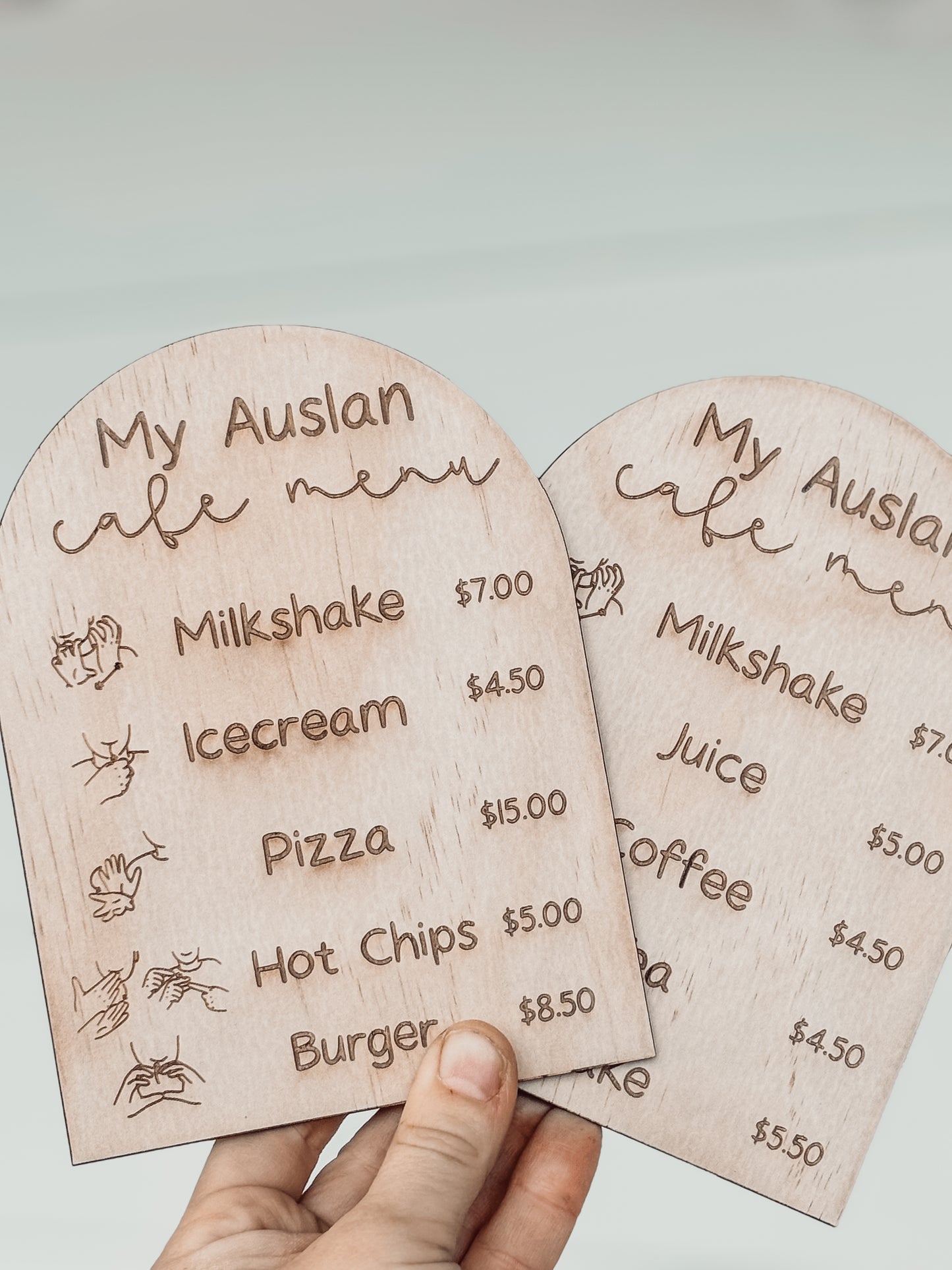 Auslan Kids Cafe menu x 2