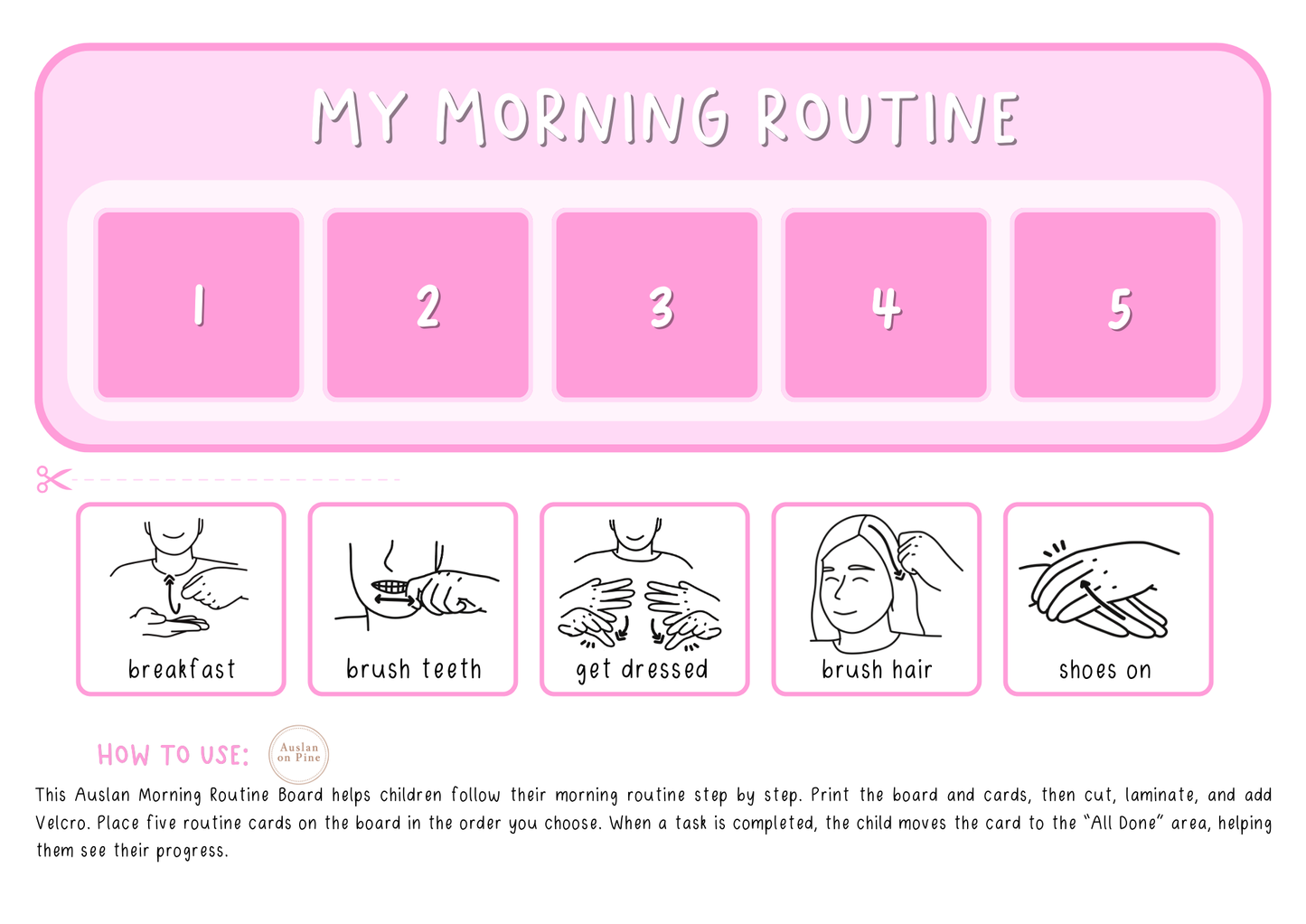 Morning & Night Routine - 5 Step Visual Board