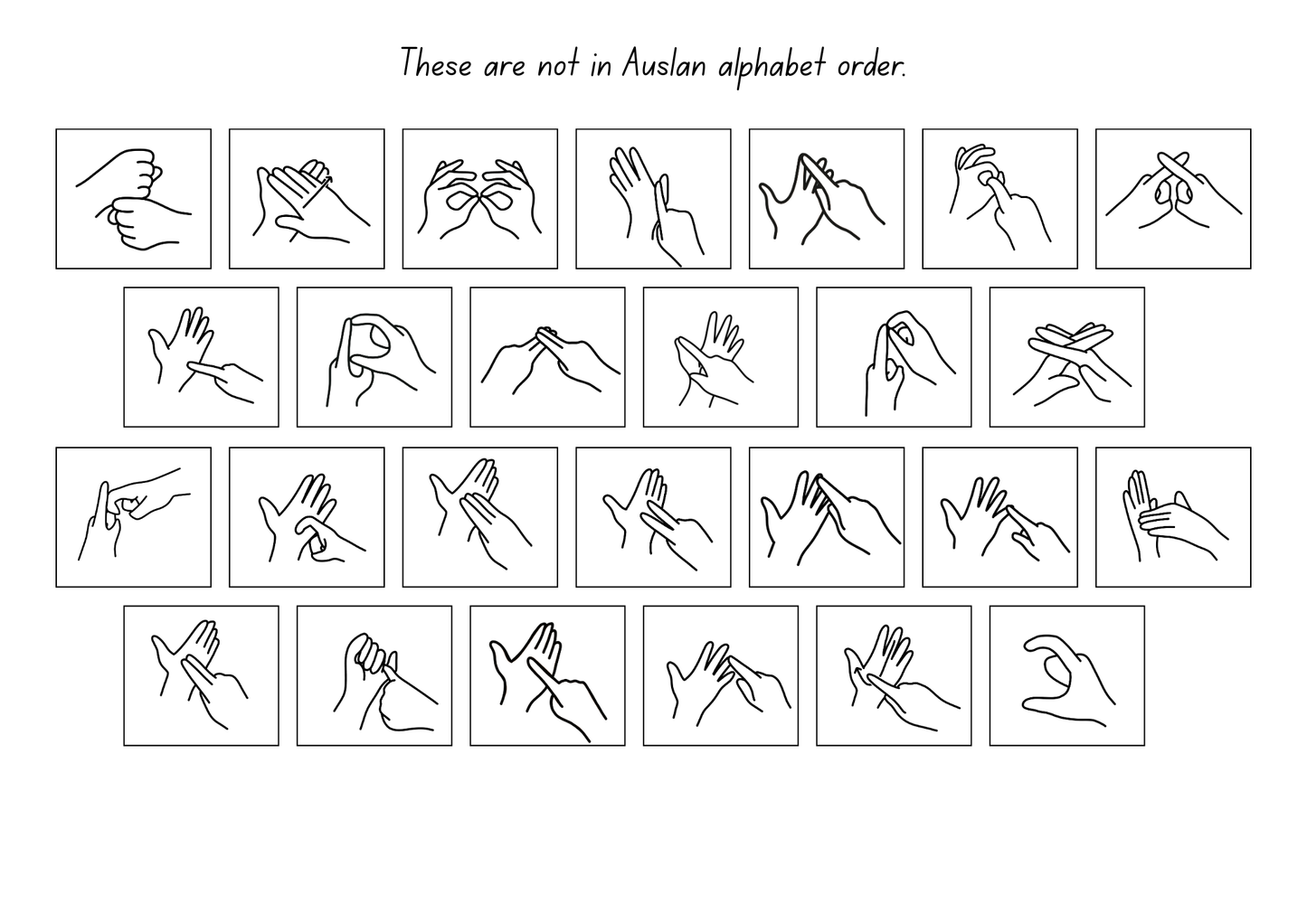 Auslan Alphabet Cut & Paste Activity