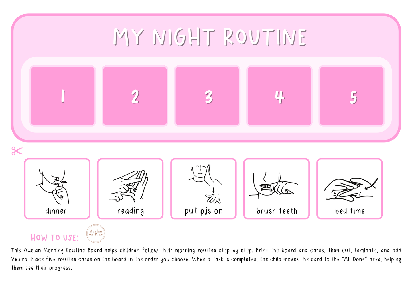 Morning & Night Routine - 5 Step Visual Board