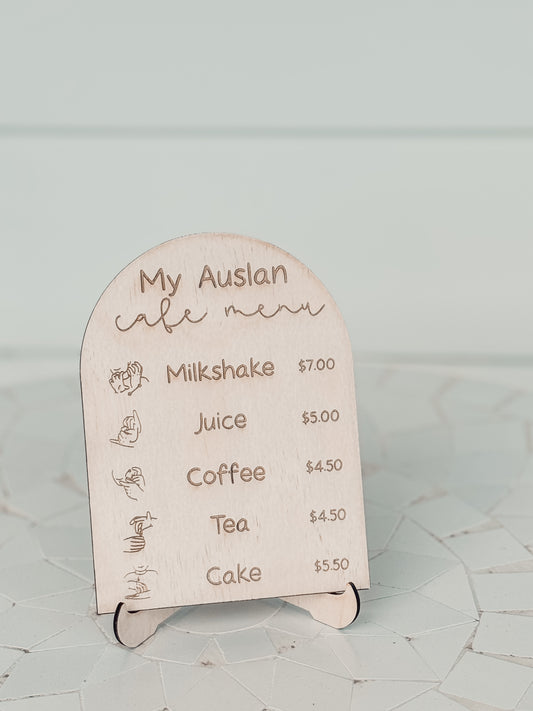 Auslan Kids Coffee Cafe Menu x 1