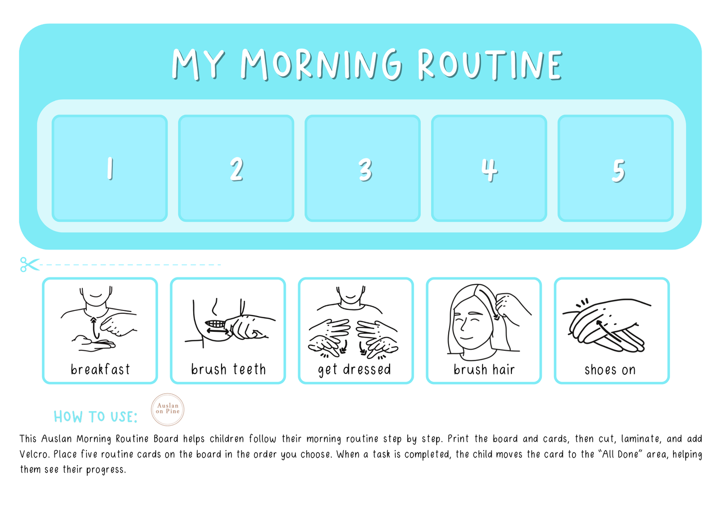 Morning & Night Routine - 5 Step Visual Board