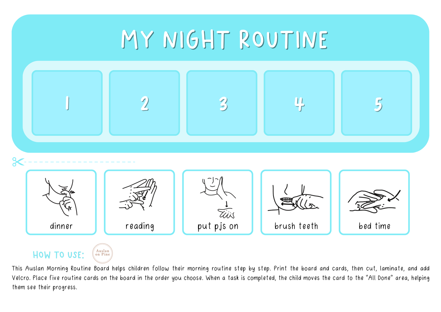 Morning & Night Routine - 5 Step Visual Board