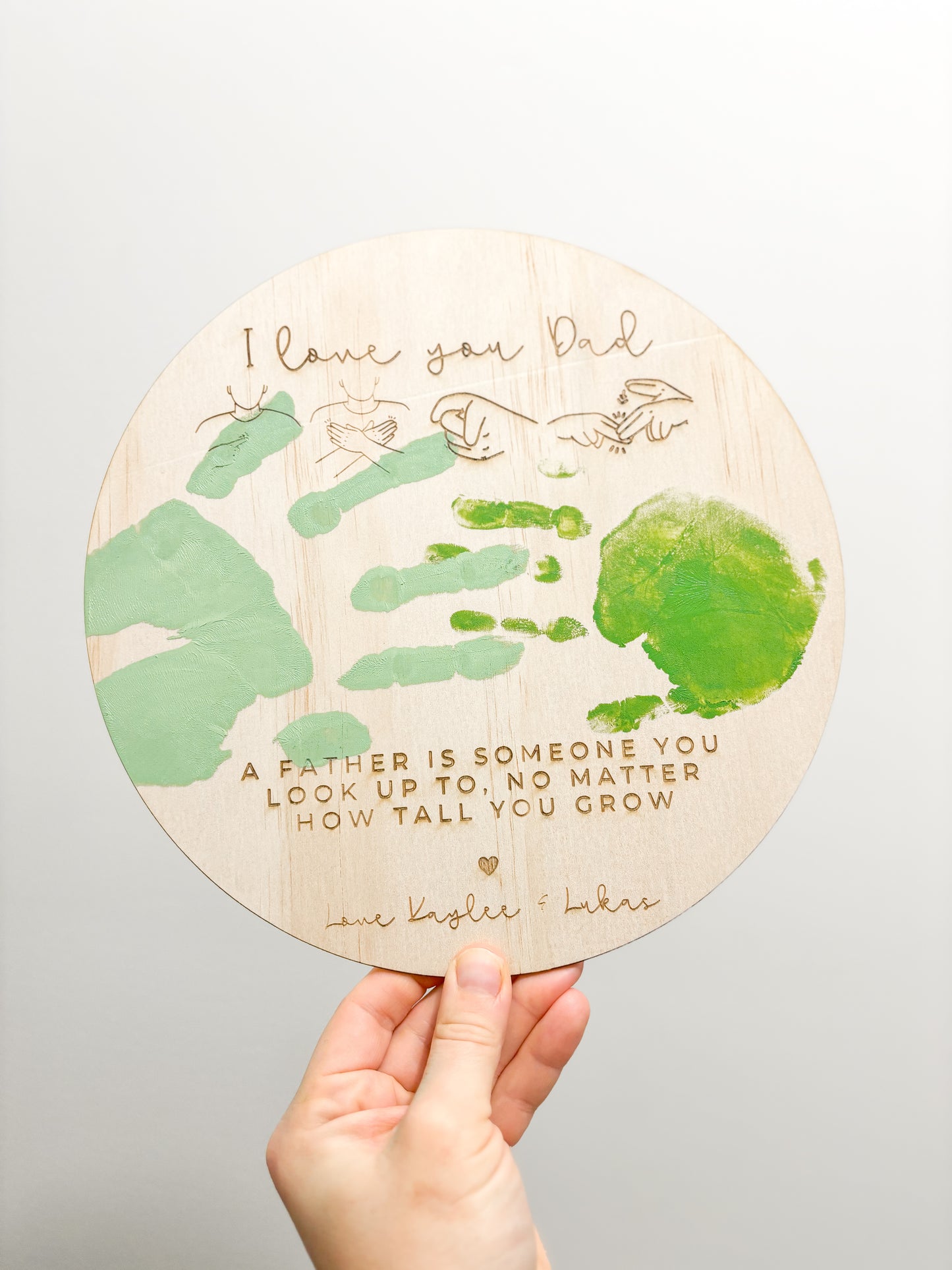 Auslan Father Day Round Plaque