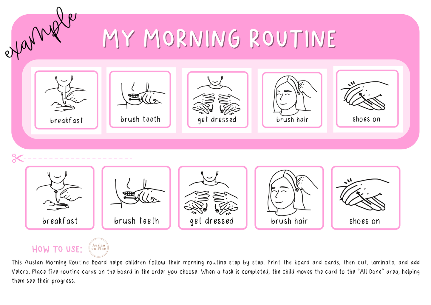 Morning & Night Routine - 5 Step Visual Board