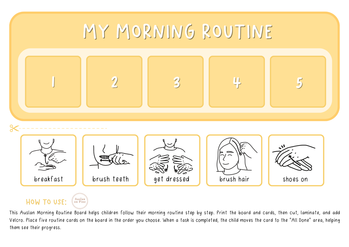 Morning & Night Routine - 5 Step Visual Board