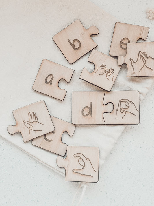 Auslan Alphabet lowercase puzzles