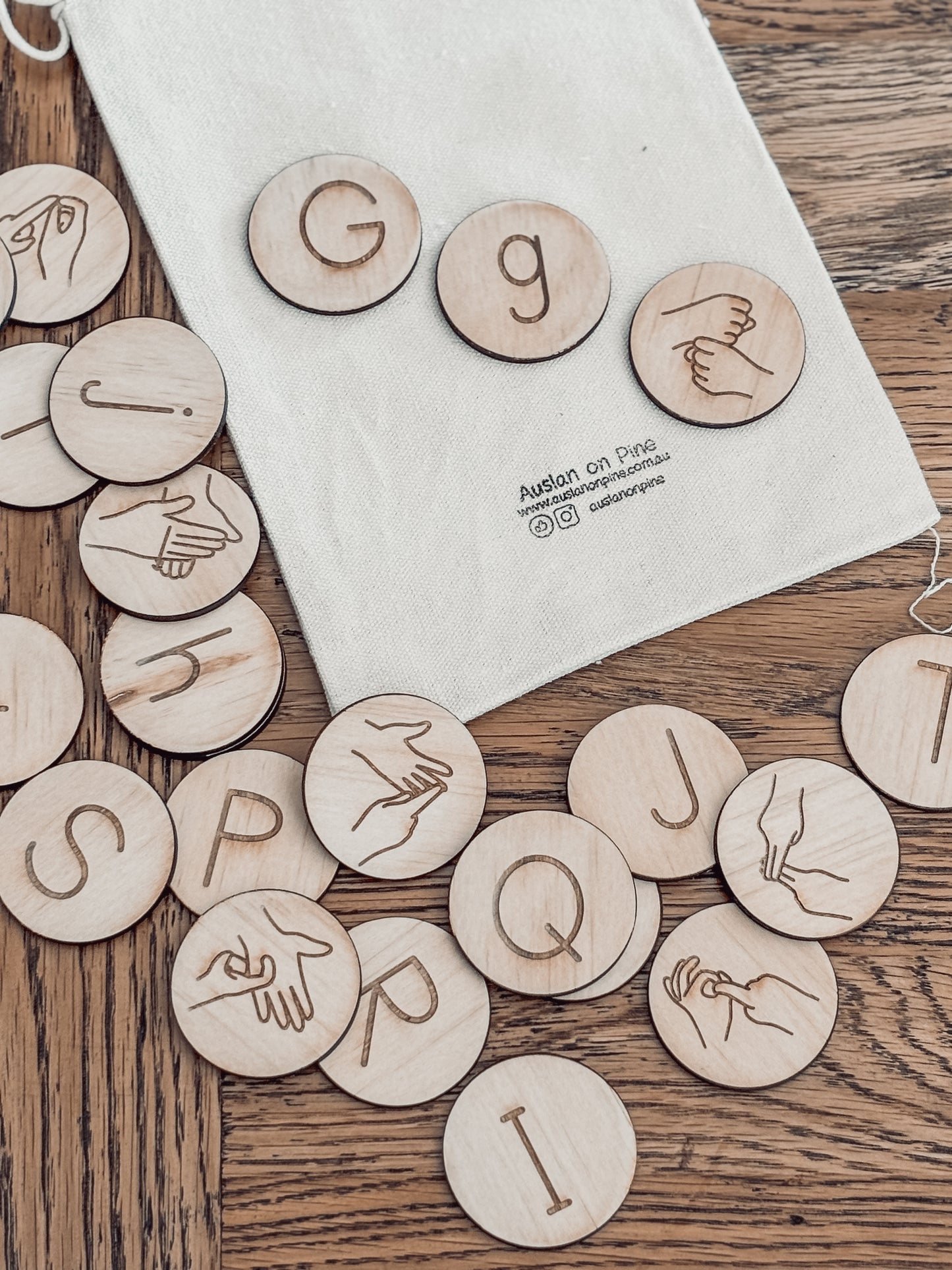 Auslan Alphabet Tokens - Complete set