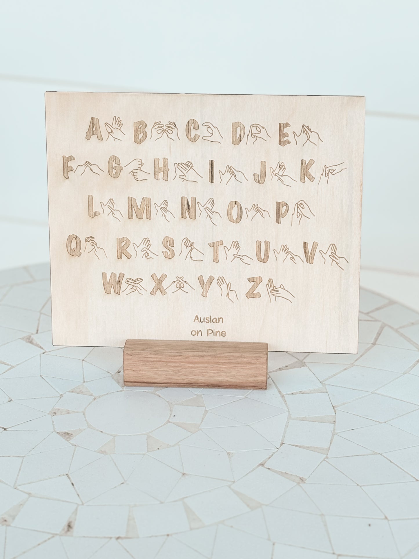 Auslan Alphabet Wooden Chart