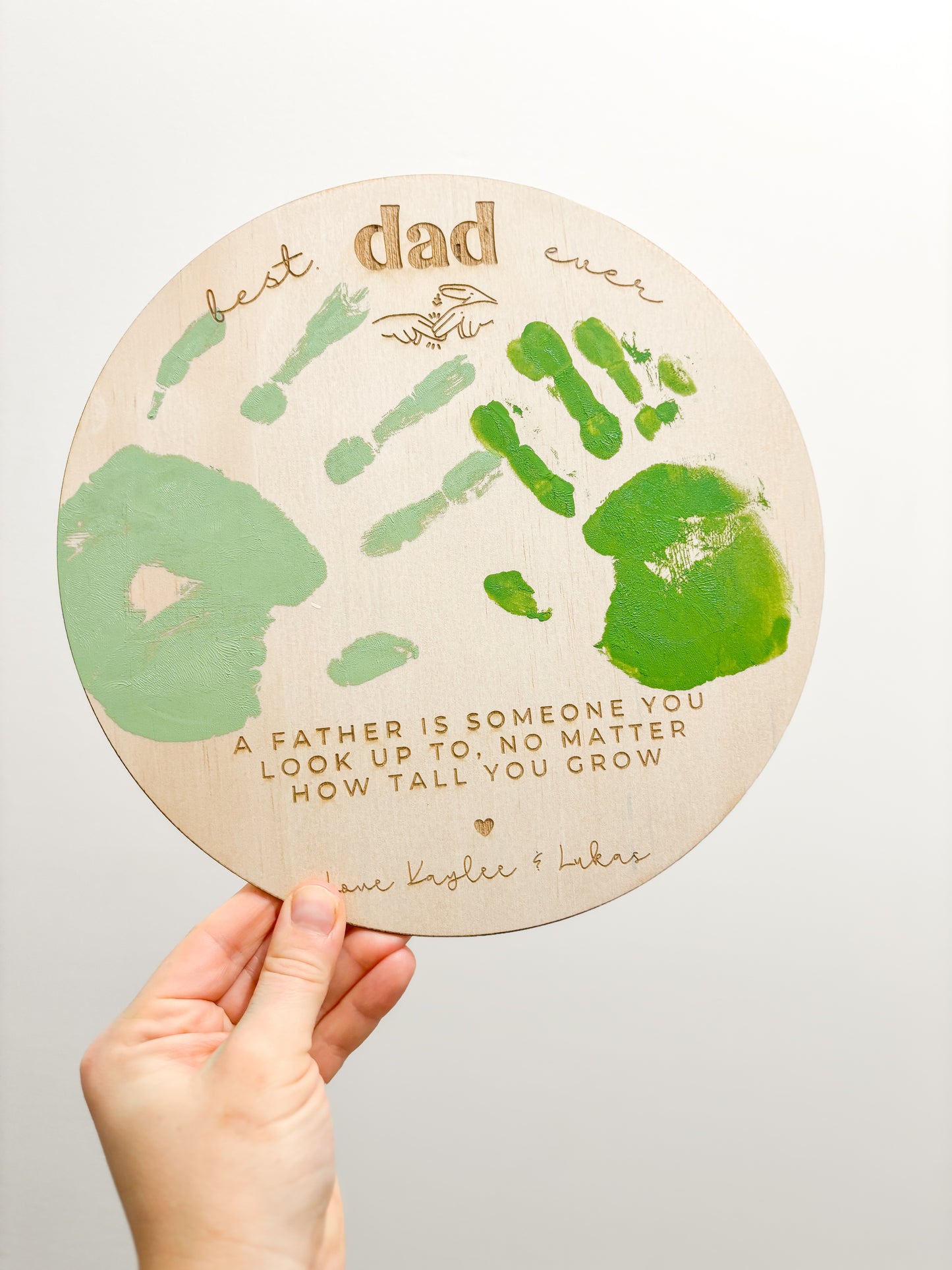 Auslan Father Day Round Plaque