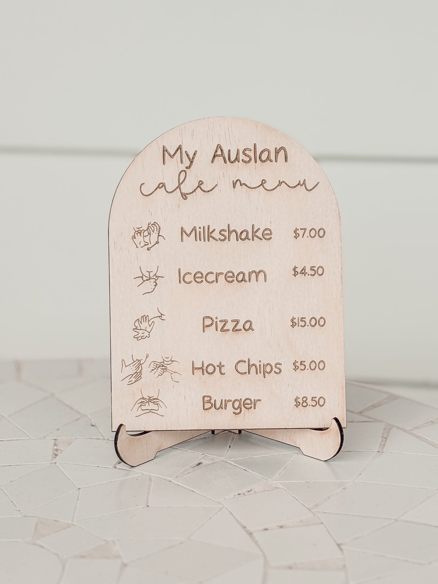 Auslan Kids Food Cafe Menu x 1