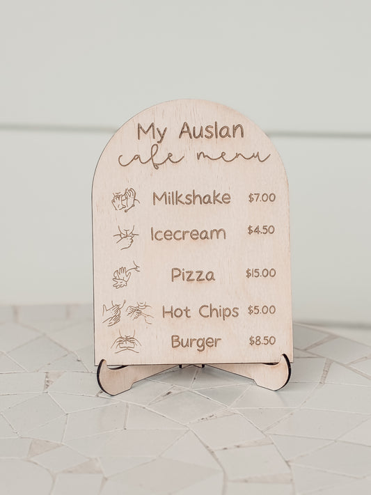 Auslan Kids Food Cafe Menu x 1