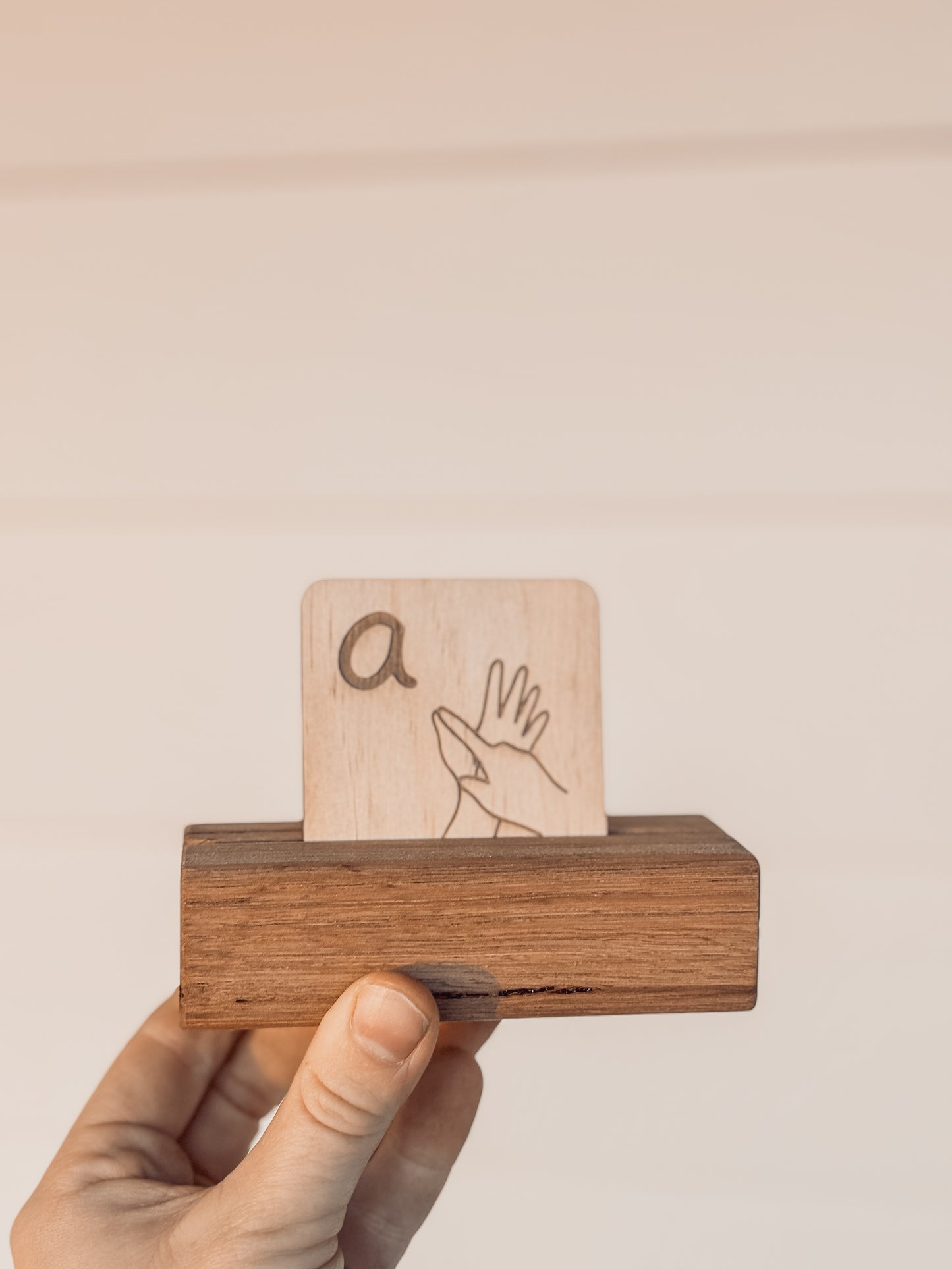 Auslan Alphabet Mini lowercase wooden flashcards