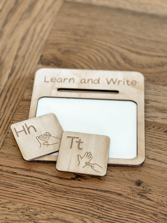 Auslan Learn and Write Board with Alphabet Flashcards