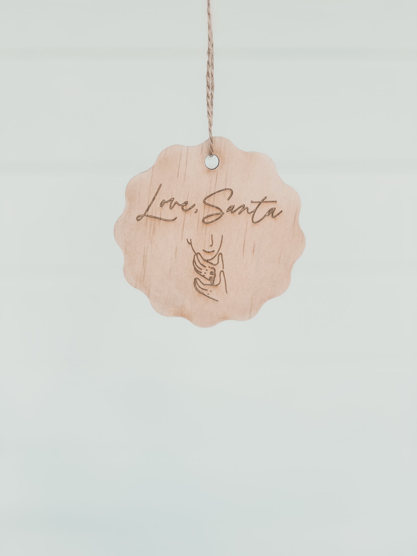 Auslan Christmas Wooden tags “ Love Santa”