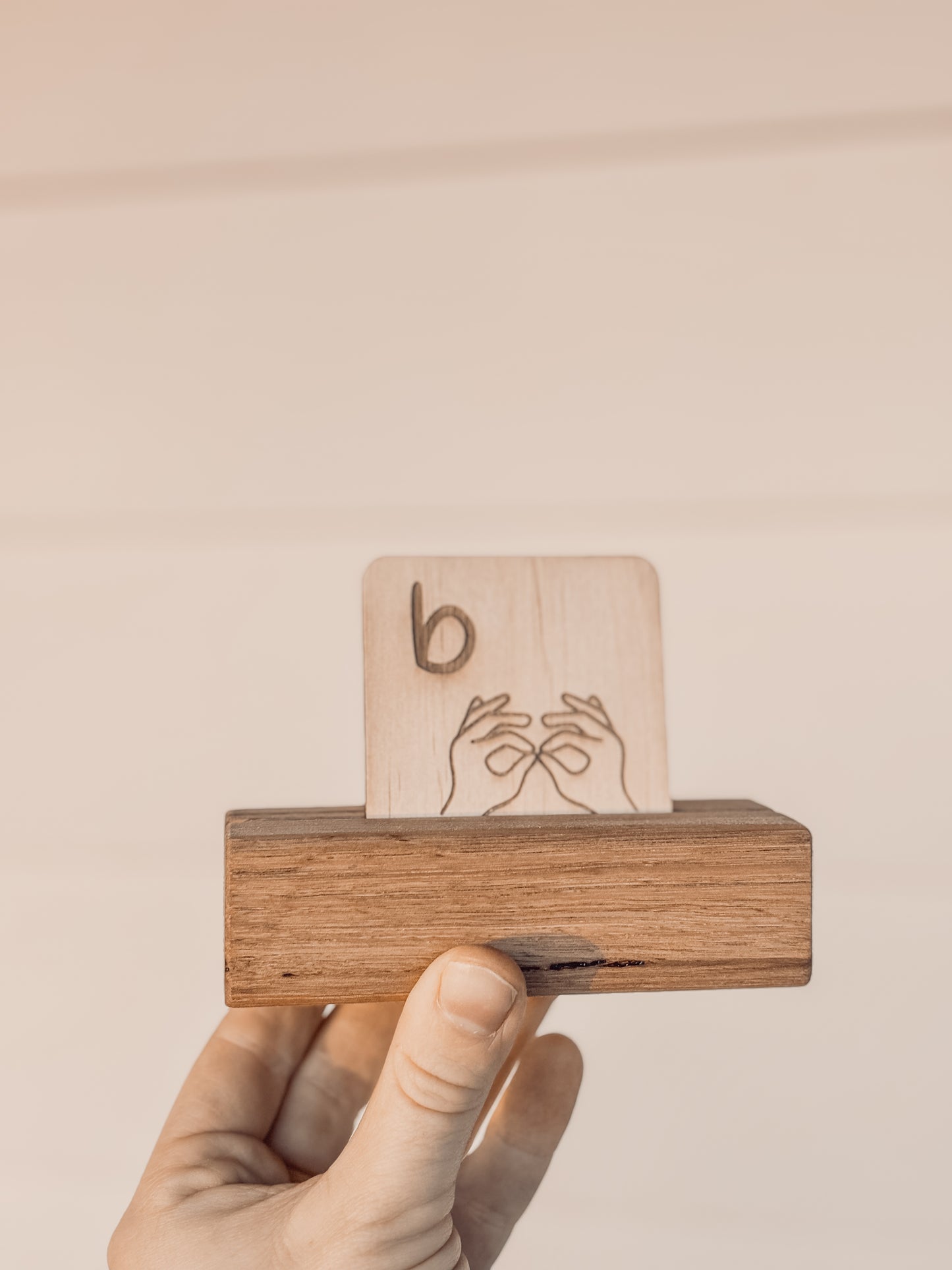 Auslan Alphabet Mini lowercase wooden flashcards