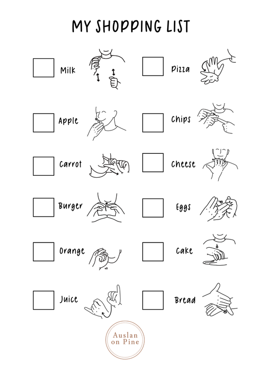 Shopping List - Auslan Signs